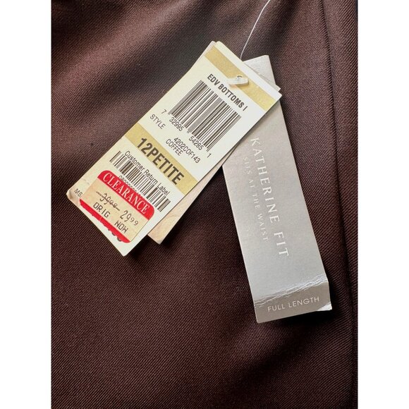 Charter Club Katherine Fit Petite Size 12P Brown Full Length Brown NWT Straight - Picture 6 of 10